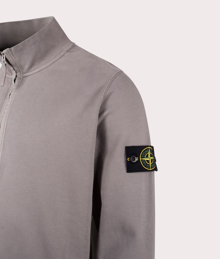 Stone Island Mens Organic Cotton Quarter Zip Sweatshirt
